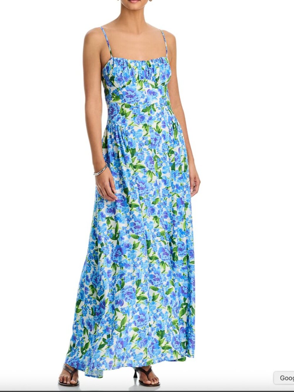 AQUA Floral Gathered Bust Maxi Dress -